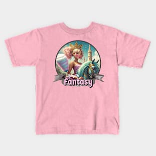 Living the Fantasy - Walt Disney World, Disneyland, Magic Kingdom, Princess, Fantasyland, Cotton Candy, Carousel, Castle Kids T-Shirt